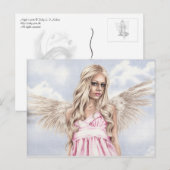 Angel en carte postale rose (Devant / Derrière)