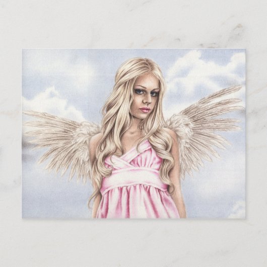 Angel en carte postale rose (Devant)