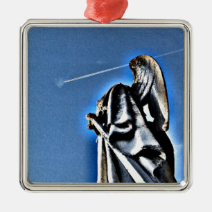 Angel en Contrail Metalen Ornament