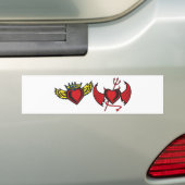 Angel en Devil Hearts Bumpersticker (Op auto)