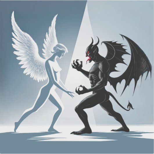 Angel en Devil Sticker (Voorkant)