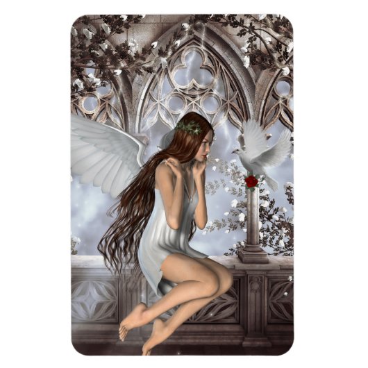 Angel en Haar hond Magneet (Verticaal)