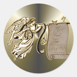 Angel en Joy aan de Wereldscrol Ronde Sticker