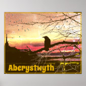 Angel en Raven van Aberystwyth op zonsondergang Poster (Voorkant)