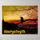 Angel en Raven van Aberystwyth op zonsondergang Poster (Voorkant)