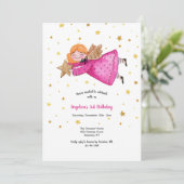 Angel en rose Anniversaire Fête Invitation (Debout devant)