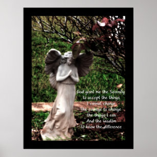 Angel en Serenity Prayer Poster