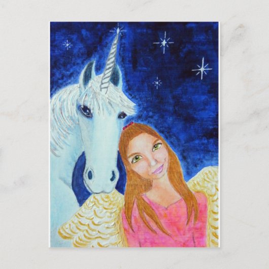 Angel en Unicorn Briefkaart (Voorkant)