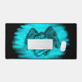 Angel Eros en amour, design noir et vert (Clavier et souris)
