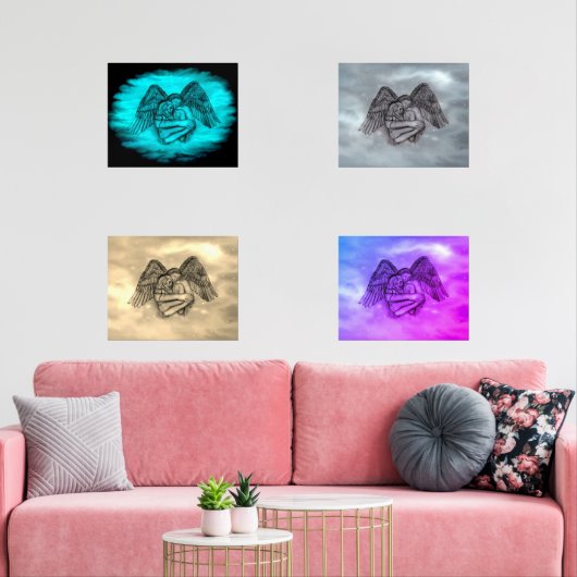 Angel Eros en amour, design noir et vert (Salon)