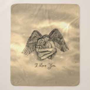 Angel Eros in Liefde, ik hou van je Sherpa Deken
