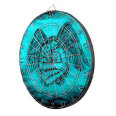 Angel Eros in Liefde, zwart en groen ontwerp Dartbord (Voorkant Rechts)