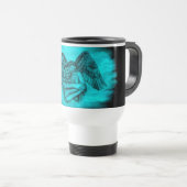 Angel Eros in Liefde, zwart en groen ontwerp Reisbeker (Voorkant rechts)