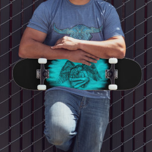 Angel Eros in Liefde, zwart en groen ontwerp Skateboard
