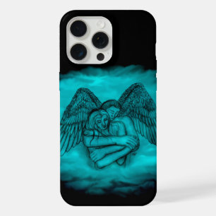 Angel Eros in Love in Black and green design iPhone 15 Pro Max Hoesje
