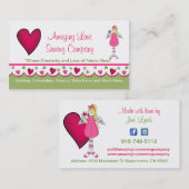 Angel et coeurs doux Carte de visite personnalisé (Devant / Derrière)