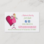 Angel et coeurs doux Carte de visite personnalisé (Dos)