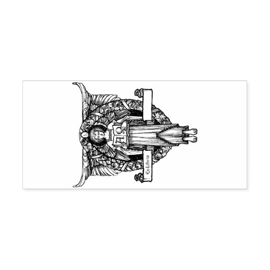 Angel Ex-libris Rubberstempel (Afrduk)