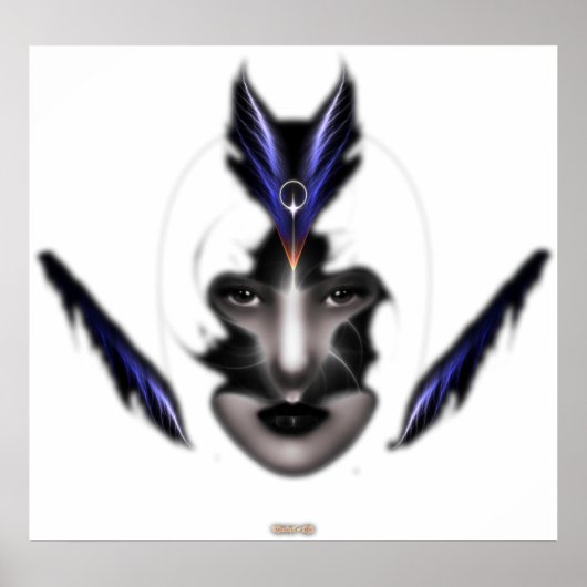 Angel Eyes Wings of Wind Fractal Art Wall Poster (Voorkant)