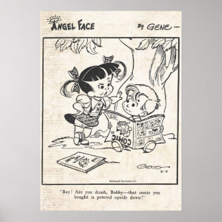 Angel Face Stripverhaal "Ondersteboven gedrukt" Poster
