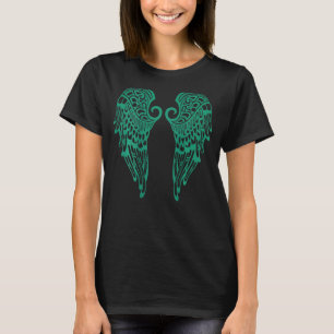 Angel Fairy Green Tribal Wing Freedom and Spiritua T-shirt