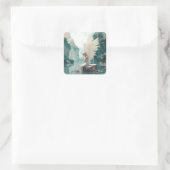 Angel Fantasy Art Vierkante Sticker (Tas)