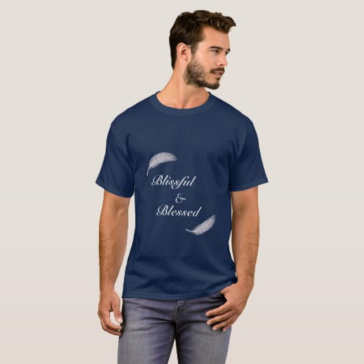 Angel Feather Blissful & Blessed Zen Blue T-shirt (Voorkant volledig)
