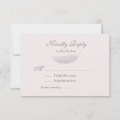 Angel Feather Blush Pink Grey Wedding RSVP Kaart (Voorkant)