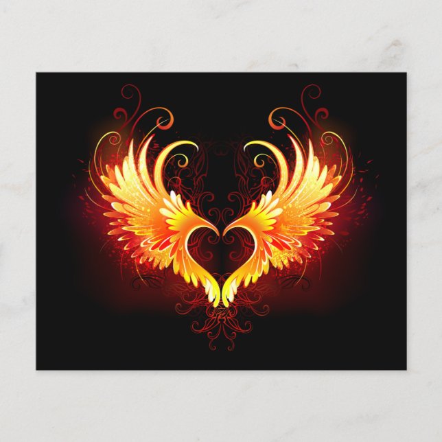 Angel Fire Heart met Wings (Voorkant)