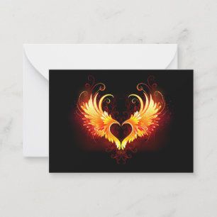 Angel Fire Heart met Wings Advieskaart