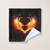 Angel Fire Heart met Wings Bad Handdoek (Wasdoekje)