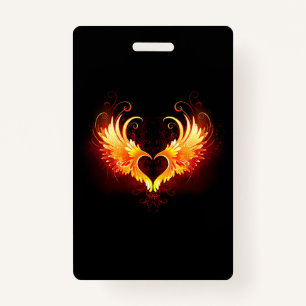 Angel Fire Heart met Wings Badge