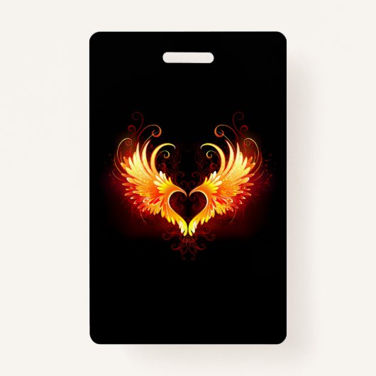 Angel Fire Heart met Wings Badge (Voorkant)