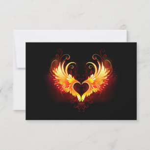 Angel Fire Heart met Wings Bedankkaart