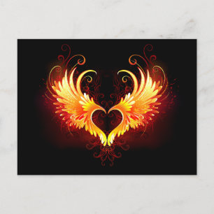 Angel Fire Heart met Wings Briefkaart