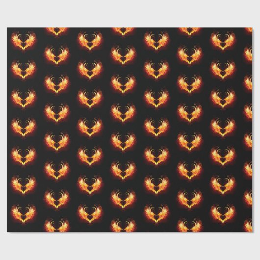 Angel Fire Heart met Wings Cadeaupapier (Vlak)