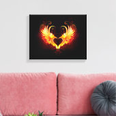 Angel Fire Heart met Wings Canvas Afdruk (Insitu (Woonkamer))