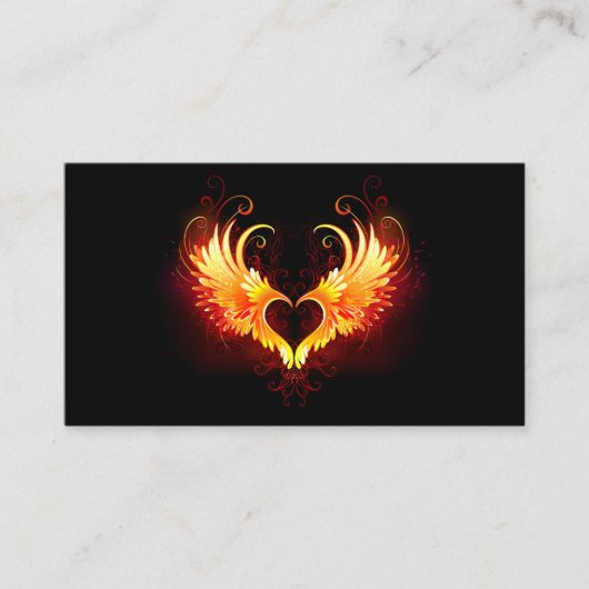 Angel Fire Heart met Wings Contactkaartje (Voorkant)