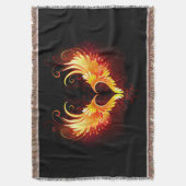 Angel Fire Heart met Wings Deken (Voorkant Verticaal)