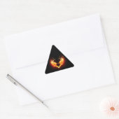 Angel Fire Heart met Wings Driehoek Sticker (Envelop)