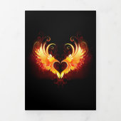 Angel Fire Heart met Wings Drieluik Kaart (Cover)