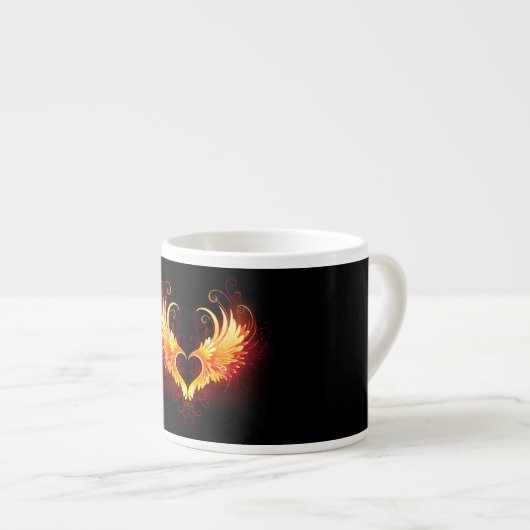 Angel Fire Heart met Wings Espresso Kop (Voorkant rechts)