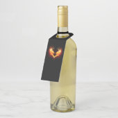 Angel Fire Heart met Wings Flessenhanger (Schuin)