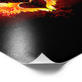 Angel Fire Heart met Wings Foto Afdruk (Hoek)