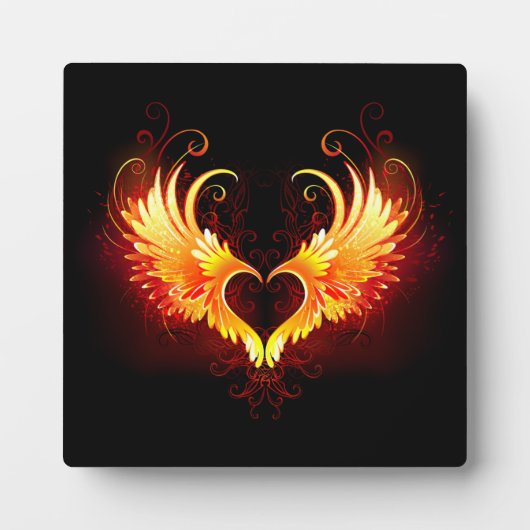 Angel Fire Heart met Wings Fotoplaat (Voorkant)