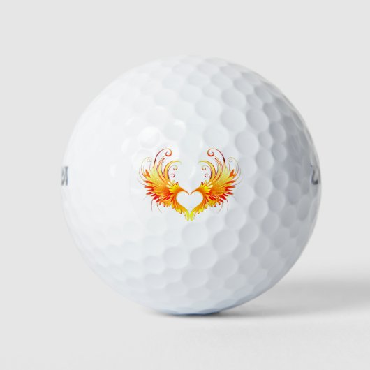 Angel Fire Heart met Wings Golfballen (Voorkant)