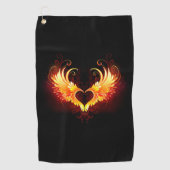 Angel Fire Heart met Wings Golfhanddoek (Voorkant)