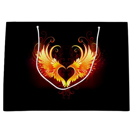 Angel Fire Heart met Wings Groot Cadeauzakje (Voorkant)