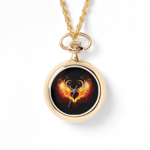 Angel Fire Heart met Wings Horloge