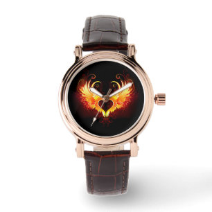 Angel Fire Heart met Wings Horloge